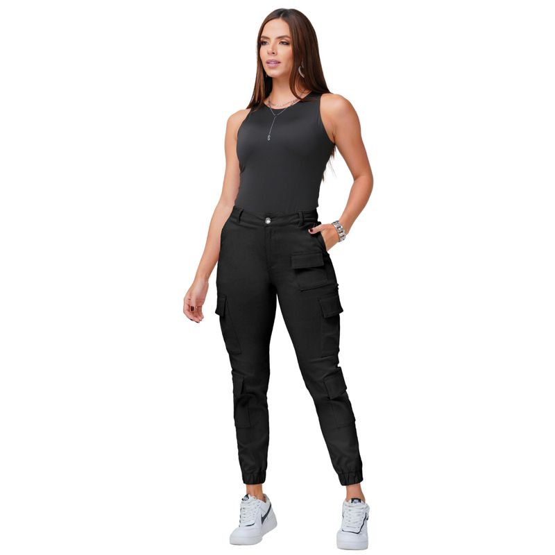 TRUCCOS JEANS - Jogger Cargo Negro Mujer B24020046