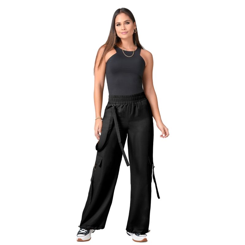 GENERICO - Pantalón Cargo Parachute Negro Mujer B29020149