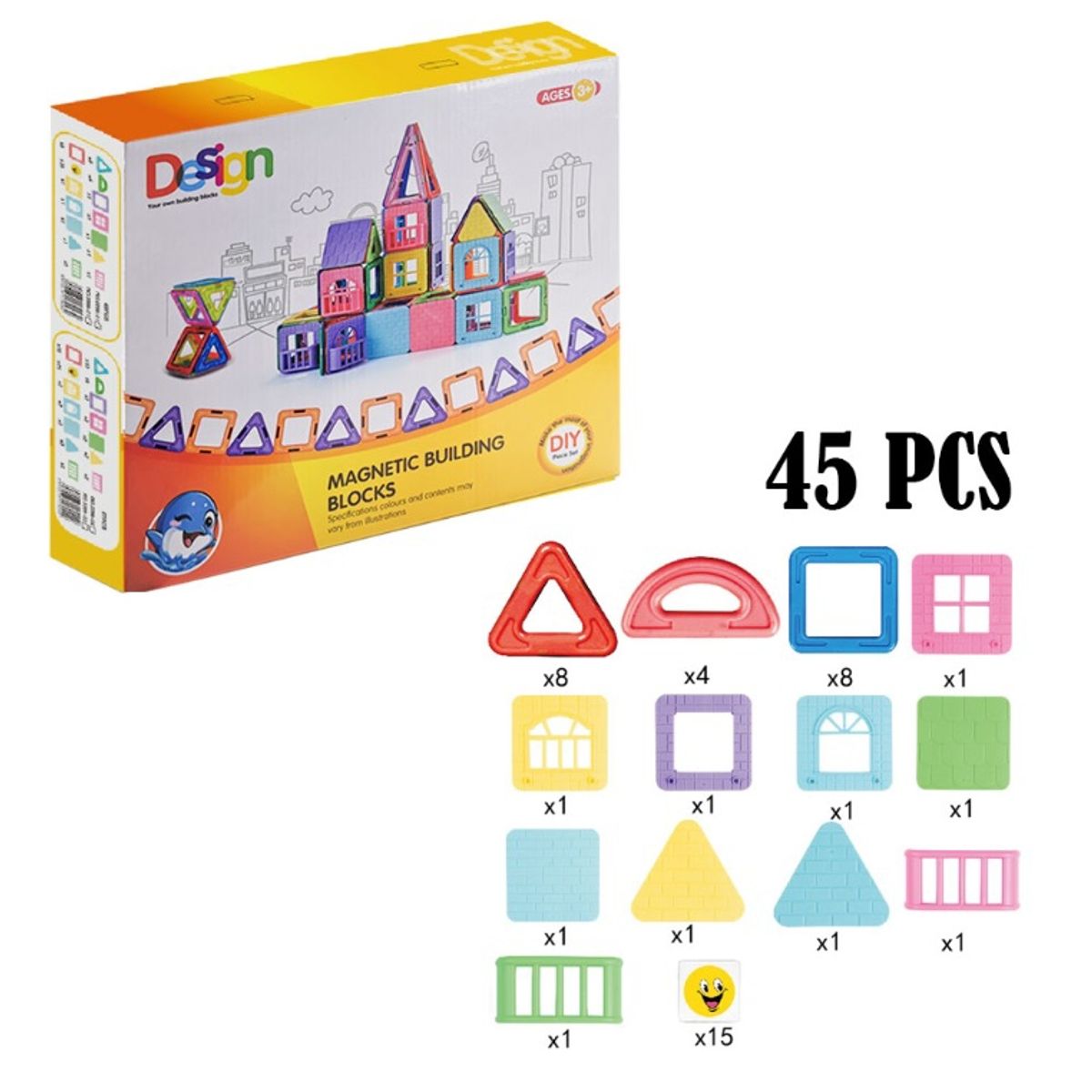 GENERICO - Bloques Magneticos Construccion Juguete Armable Niños 45pcs