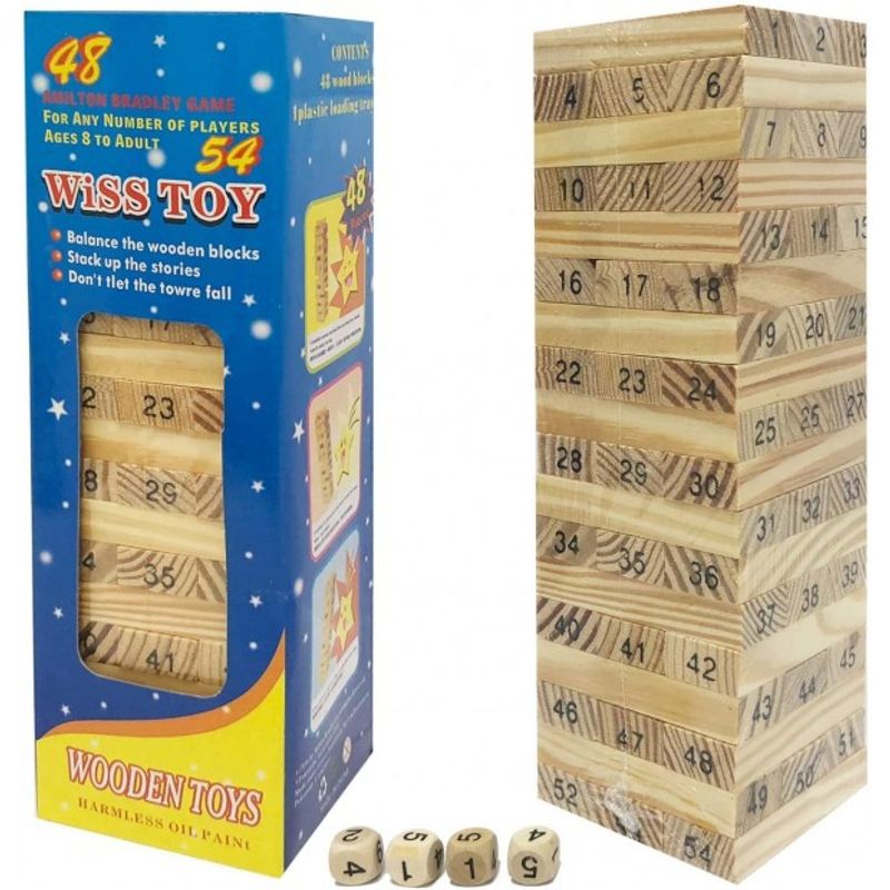 GENERICO - Juego De Mini Yenga, Wiss Toy o Torre Infernal 54 Piezas