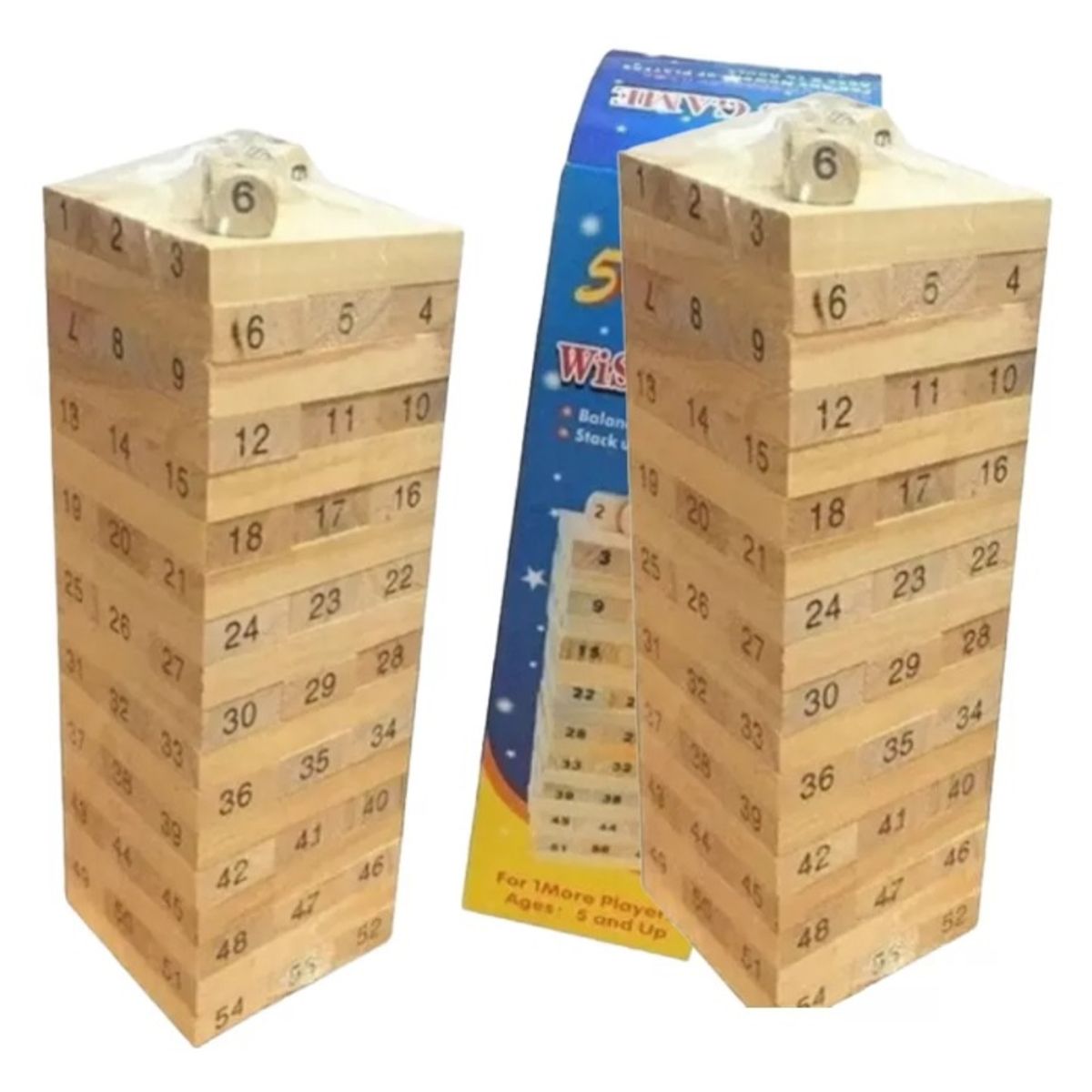 GENERICO - Juego De Mini Yenga, Wiss Toy o Torre Infernal 54 Piezas