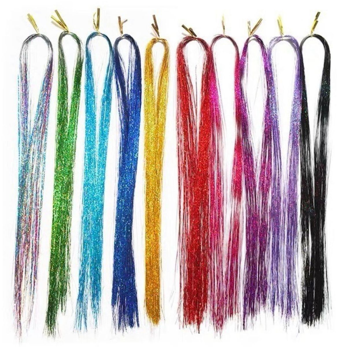 GENERICO - Tinsel Hair Extensiones Oropel Holográfico Cabello Brillante