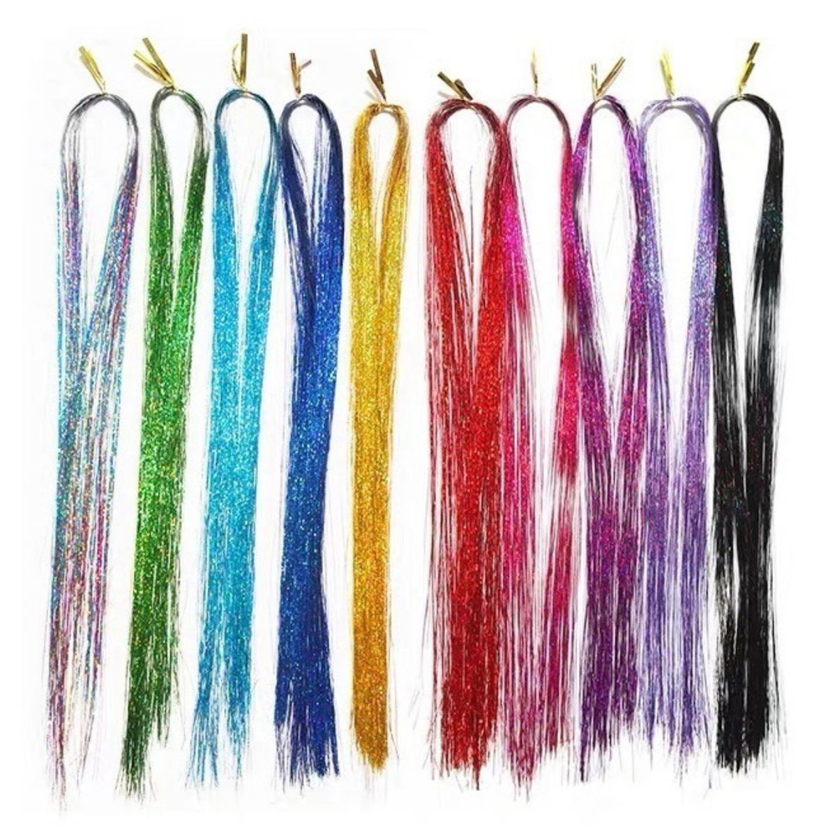 GENERICO - Tinsel Hair Extensiones Oropel Holográfico Cabello Brillante