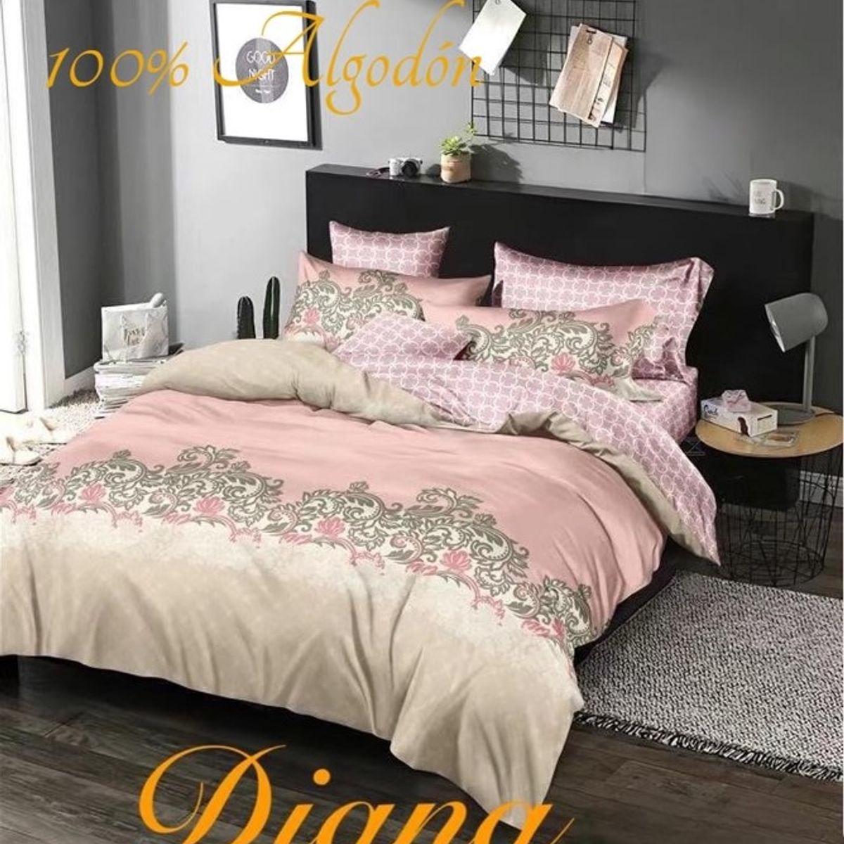 CUBRECAMA ROSA 1.5 PLAZA QUILT DE VERANO HERMOSO DISEÑO ESTAMPADO_., marca GENERICO - Foto Principal