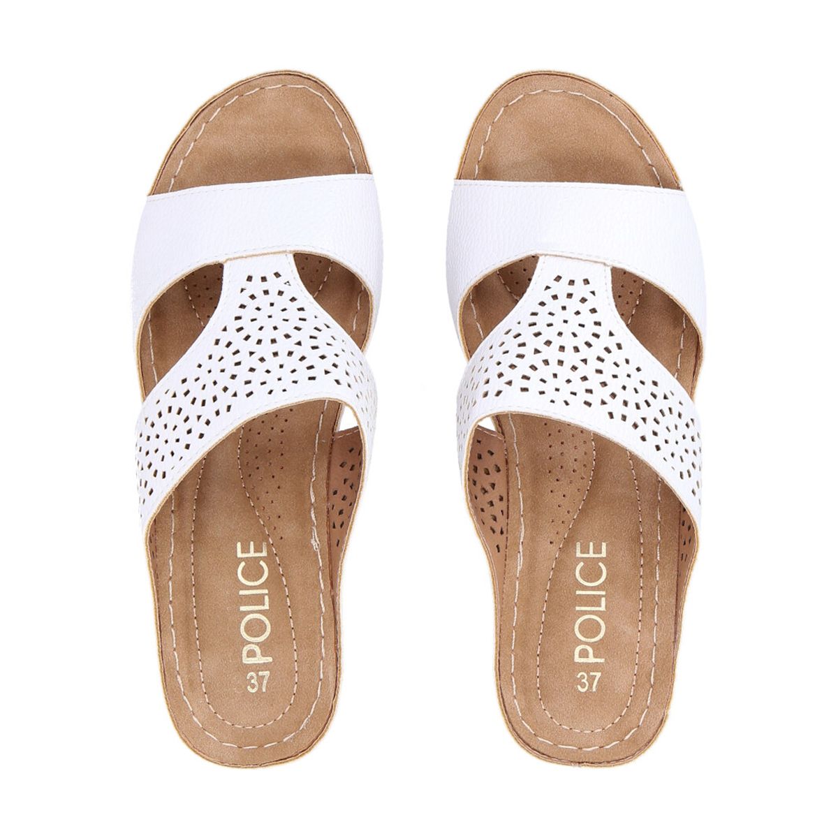 POLICE - Sandalia  Mujer Blanco/Café Nala 2 Police