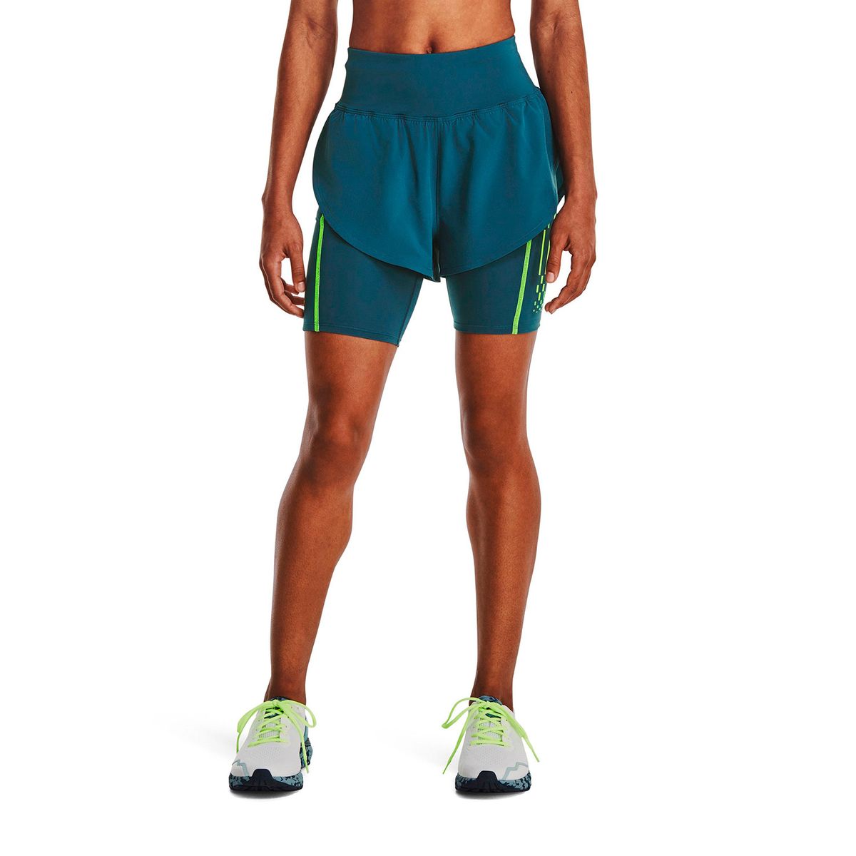 UNDER ARMOUR - Short Running Run Anywhere Verde Petróleo Mujer UNDER ARMOUR
