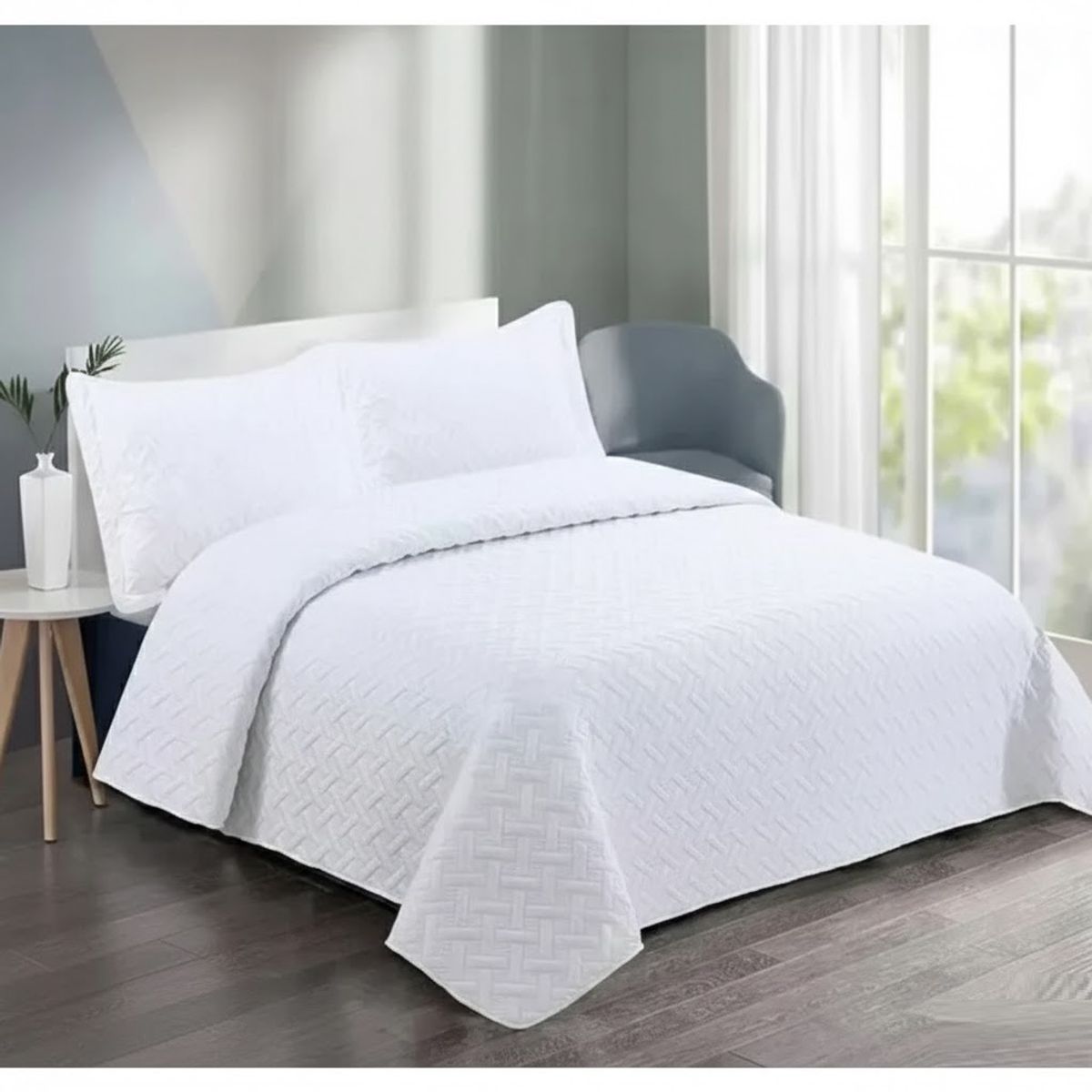 GENERICO - cubrecama King de verano tela quilt UNICOLOR GSOL