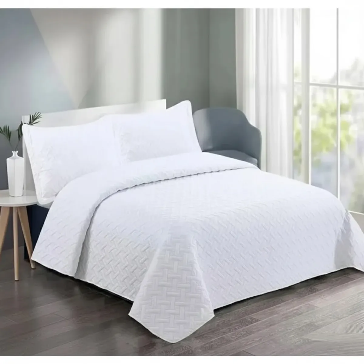 GENERICO - cubrecama King de verano tela quilt UNICOLOR GSOL
