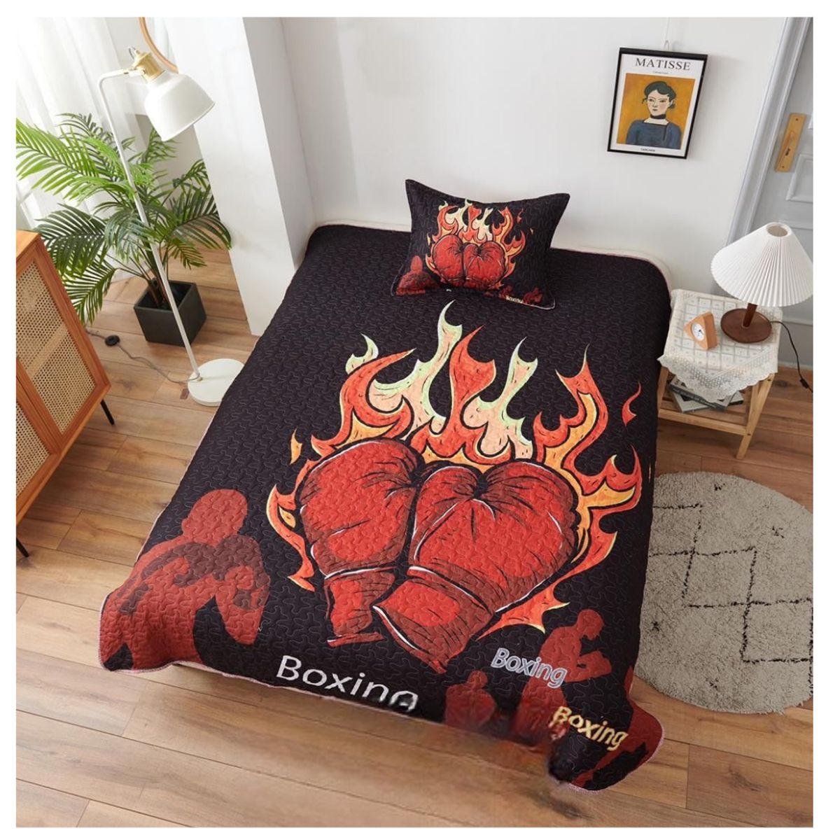 GENERICO - Cubrecama Quilt Verano Plaza y Media Infantil Diseño Boxing