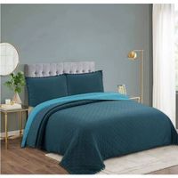 CUBRECAMA KING TURQUESA CON POMPONES DE VERANO ALGODON GSOL.