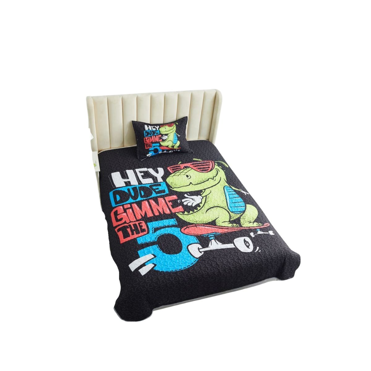 GENERICO - Cubrecama Quilt Verano Plaza y Media Infantil Dinosaurio