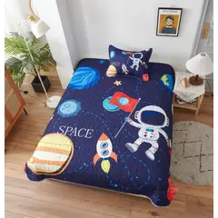 GENERICO - Cubrecama Quilt Verano Plaza y Media Infantil Diseño Space