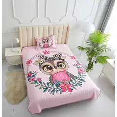 GENERICO - Cubrecama Quilt Verano Plaza y Media Infantil Diseño 3D Buho
