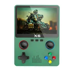 CORRERREY - Mini consola de juego X6 pantalla IPS de 3,5 pulgadas RISC 6000 juegos