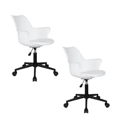 GENERICO - Silla De Oficina Escritorio Ejecutiva Set X2unid - PLOS - Blanco