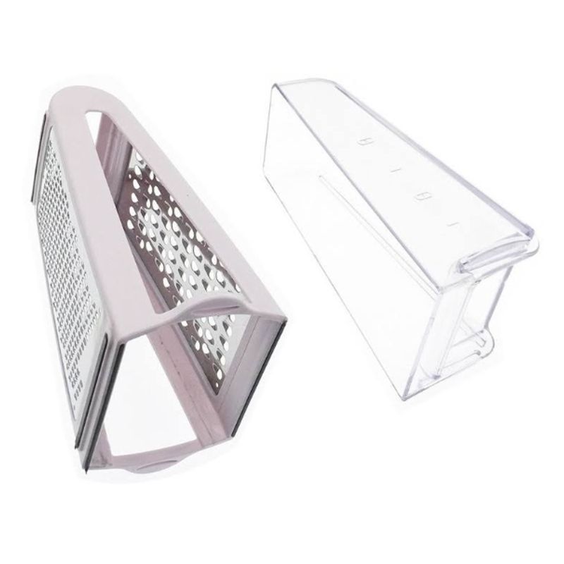 GENERICO - Rallador De Queso Con Caja Acero Inoxidable De 2 Caras