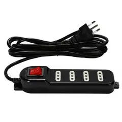MACROTEL - Alargador Electrico 3 Mts 4 Pos Negro Switch