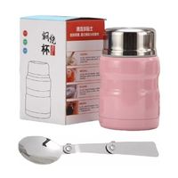 Termo Lonchera portátil a prueba de fugas Metálico 500ml Rosado