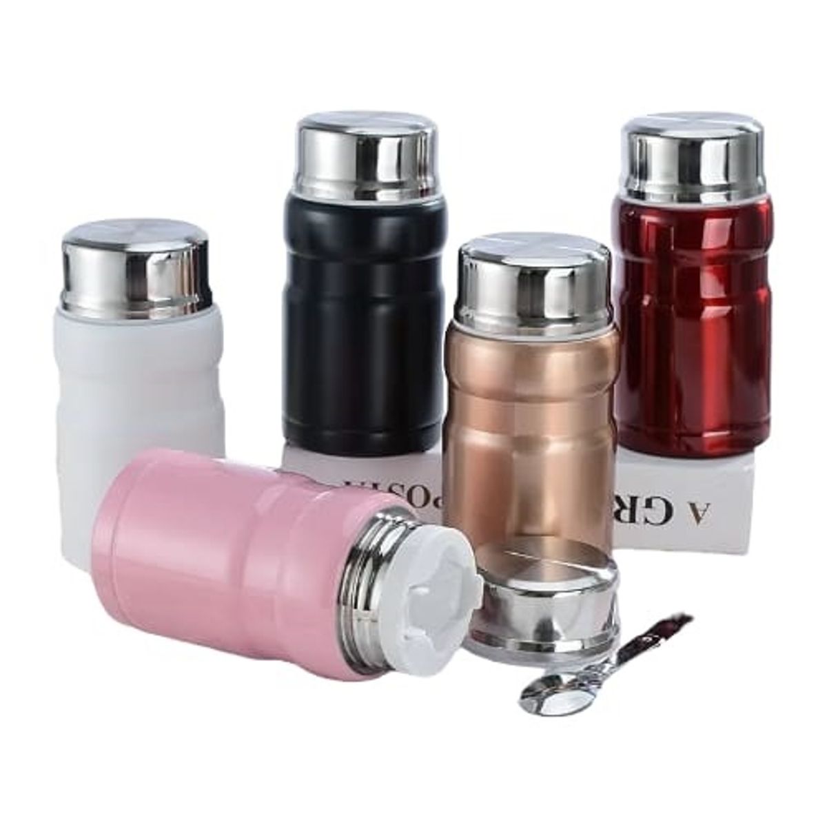 LAUNCH - Termo Lonchera portátil a prueba de fugas Metálico 500ml Rosado