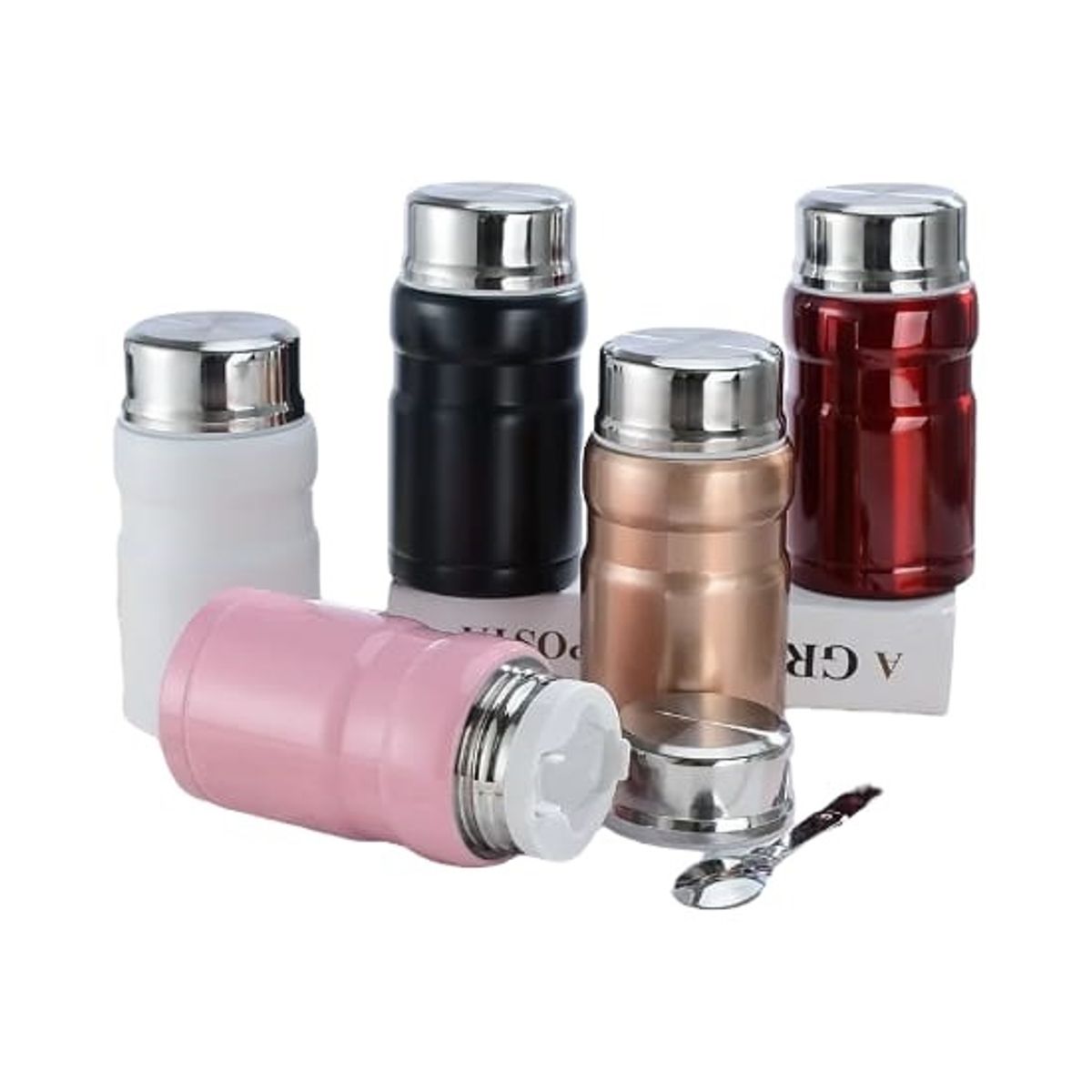 LAUNCH - Termo Lonchera portátil a prueba de fugas Metálico 750ml Rosado