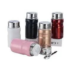 LAUNCH - Termo Lonchera portátil a prueba de fugas Metálico 750ml Rosado