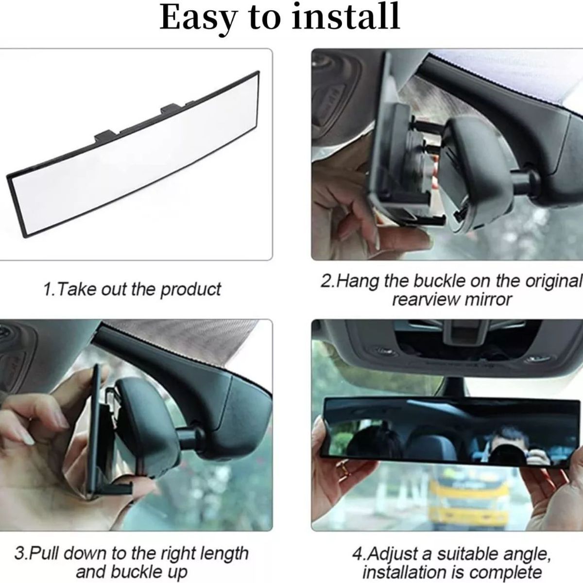 KUANGYE - Espejo Retrovisor Interior Panorámico De Ángulo Amplio