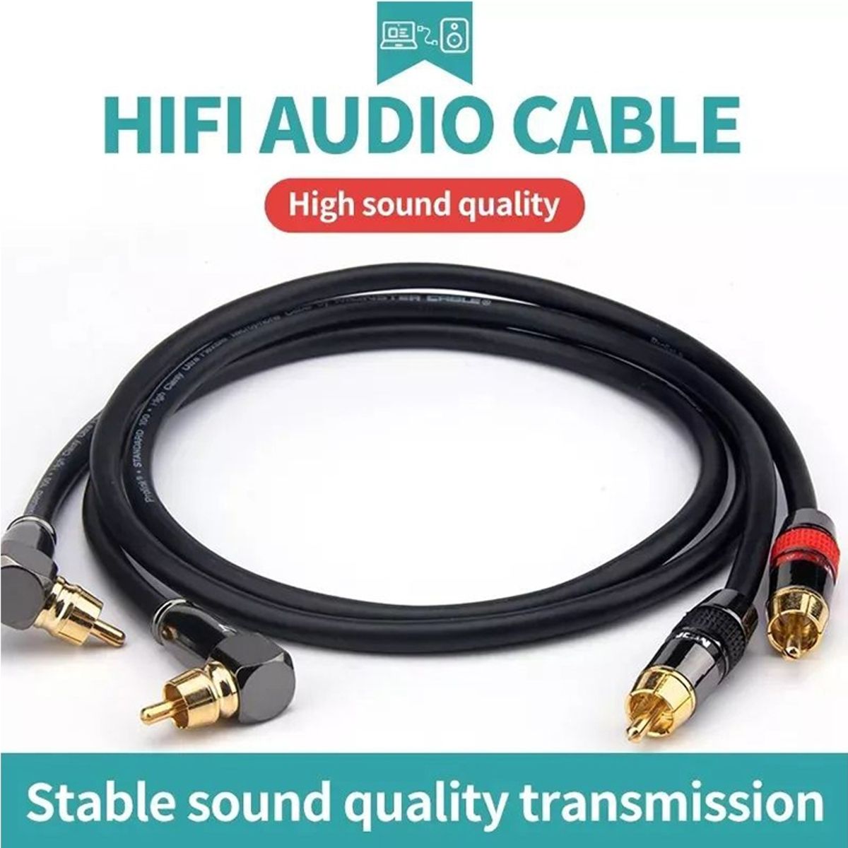 KUANGYE - Cable Audio Hifi Ofc 0. 75m Conectores Rca Kuangye
