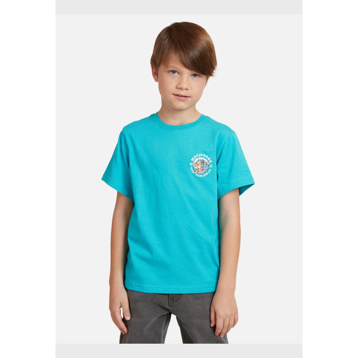 MAUI AND SONS - Polera Coctel Surf Niño Celeste Maui And Sons