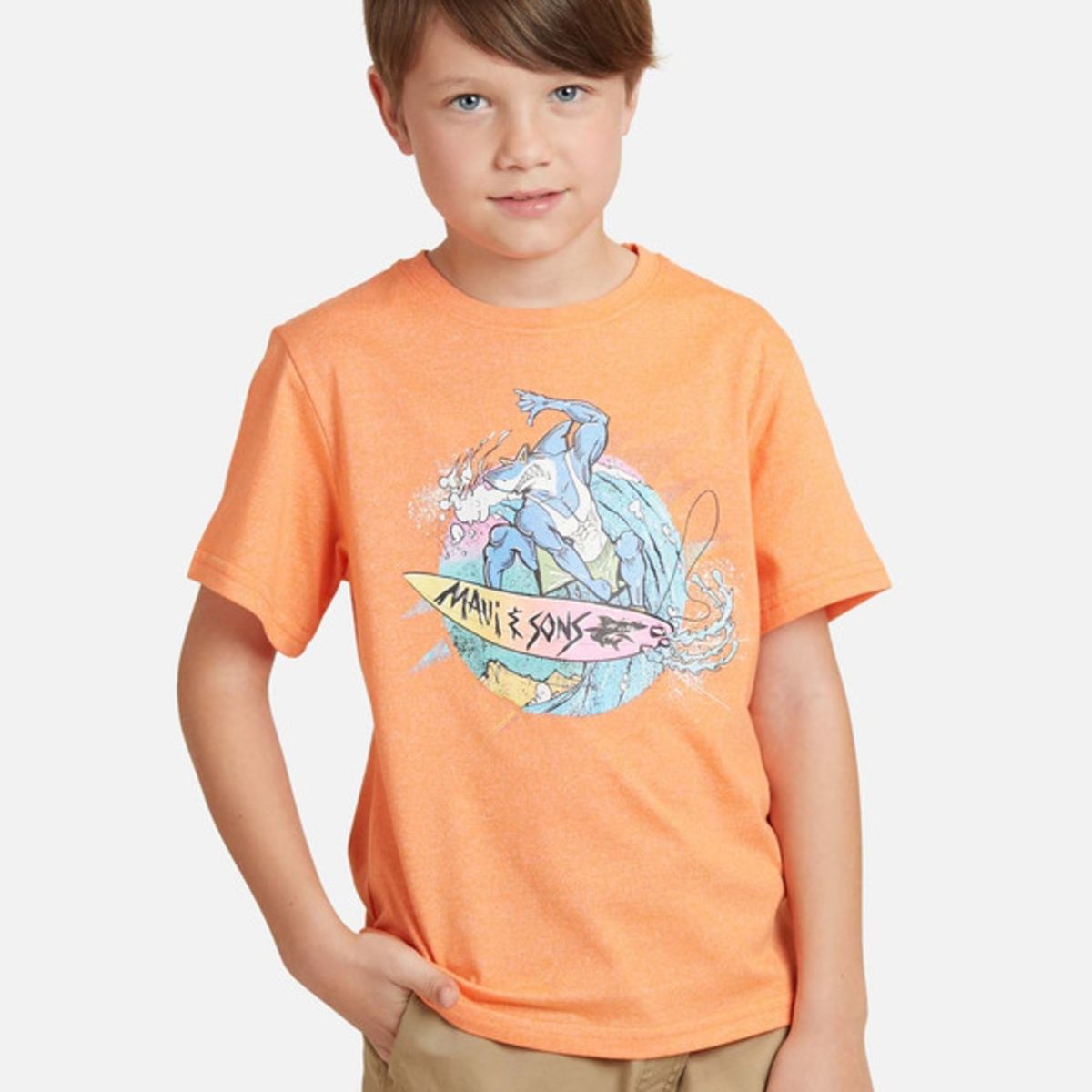 MAUI AND SONS - Polera Circle Waves Niño Naranjo Maui And Sons