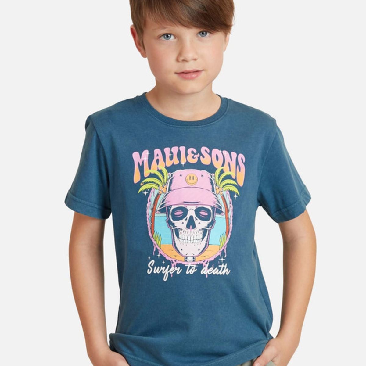 MAUI AND SONS - Polera Death Hat Niño Azul Maui And Sons
