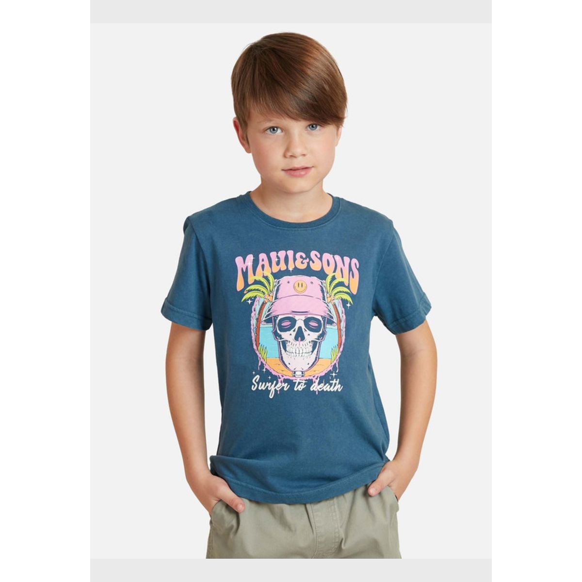 MAUI AND SONS - Polera Death Hat Niño Azul Maui And Sons