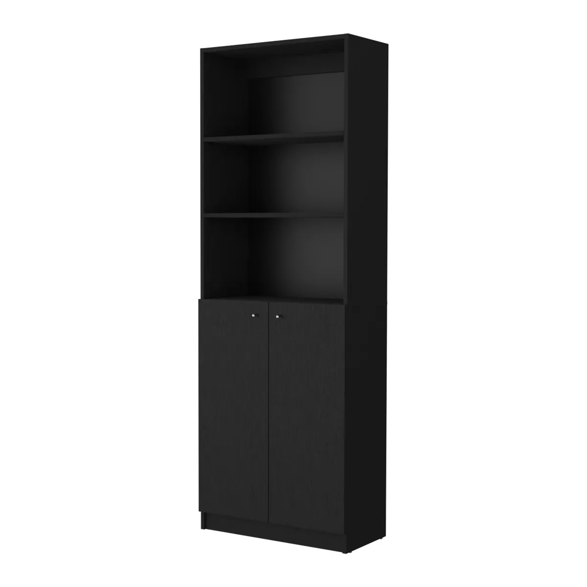 FMFURNITURE - Estante Negro 2 Puertas 1806x628x299 cm…