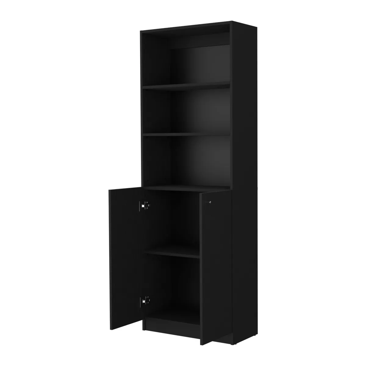 FMFURNITURE - Estante Negro 2 Puertas 1806x628x299 cm…
