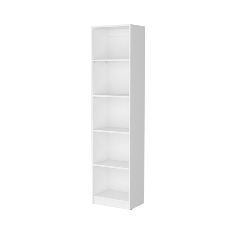 FMFURNITURE - Biblioteca Estante 5 Repisas Melamina Fm-018B Blanco