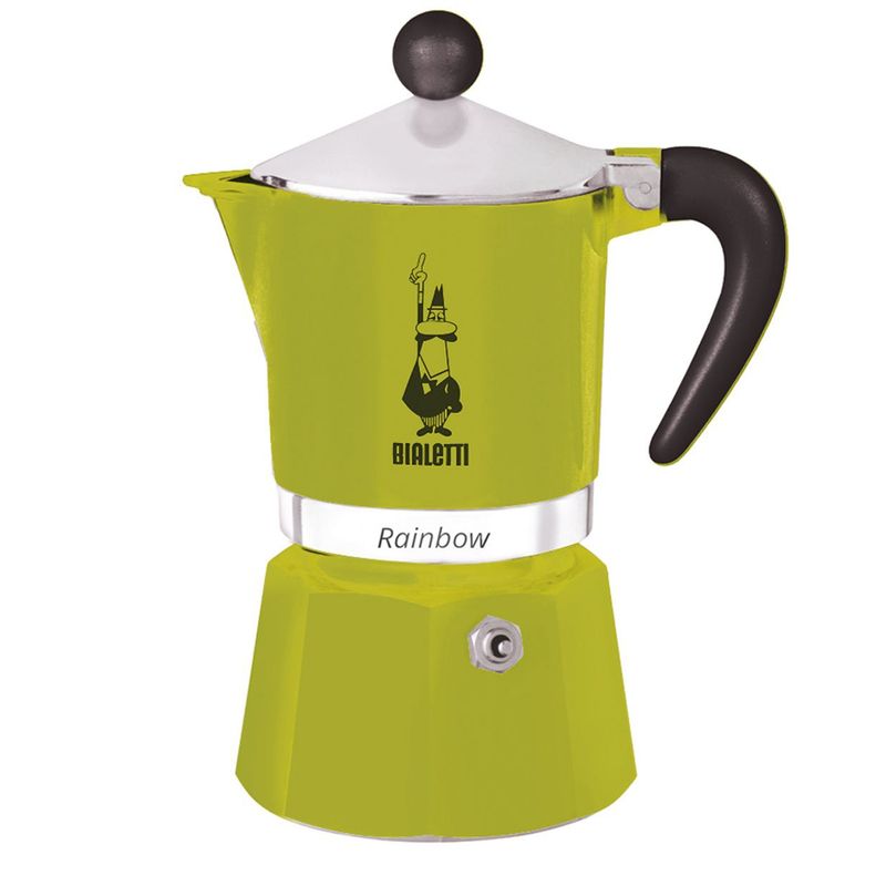 BIALETTI - Cafetera Moka Rainbow Verde 6 Tazas 250ml Bialetti