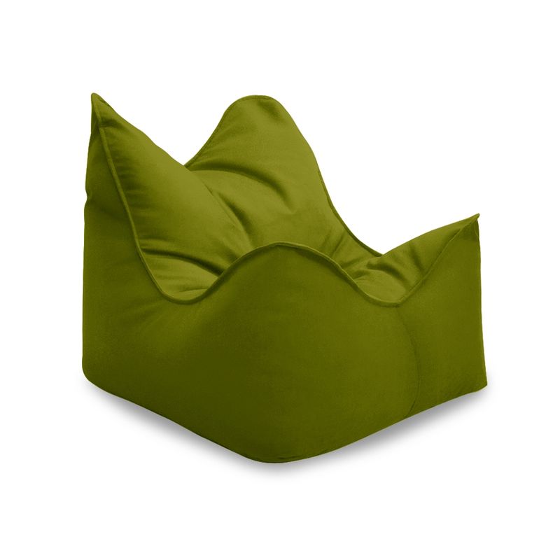 GENERICO - Puff Sillón Felpa Verde Con Relleno.