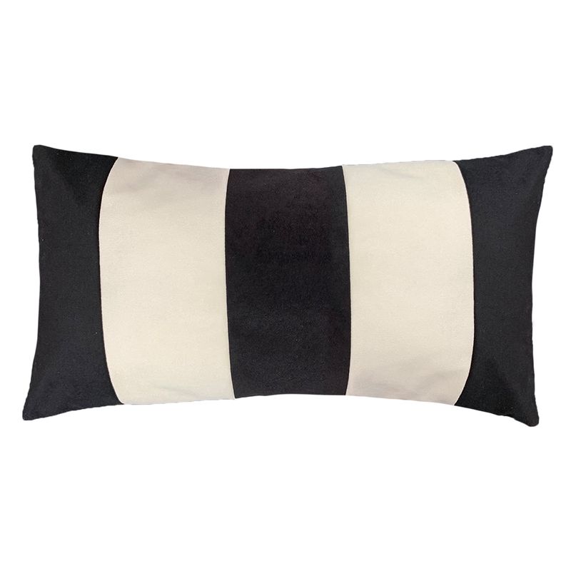 ELIZABETH PEPER - Cojin Decorativo Franjas Blanco y Negro 50x30 Relleno