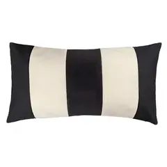 ELIZABETH PEPER - Cojin Decorativo Franjas Blanco y Negro 60x35 Relleno