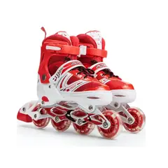 GENERICO - Patines Lineales más Protección color RojoAjustable Talla S
