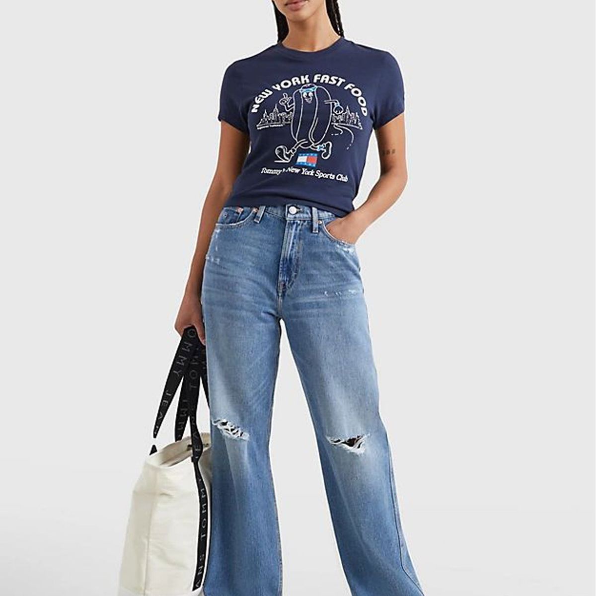 TOMMY HILFIGER - Jeans Betsy Relaxed Talle Medio Azul Mujer
