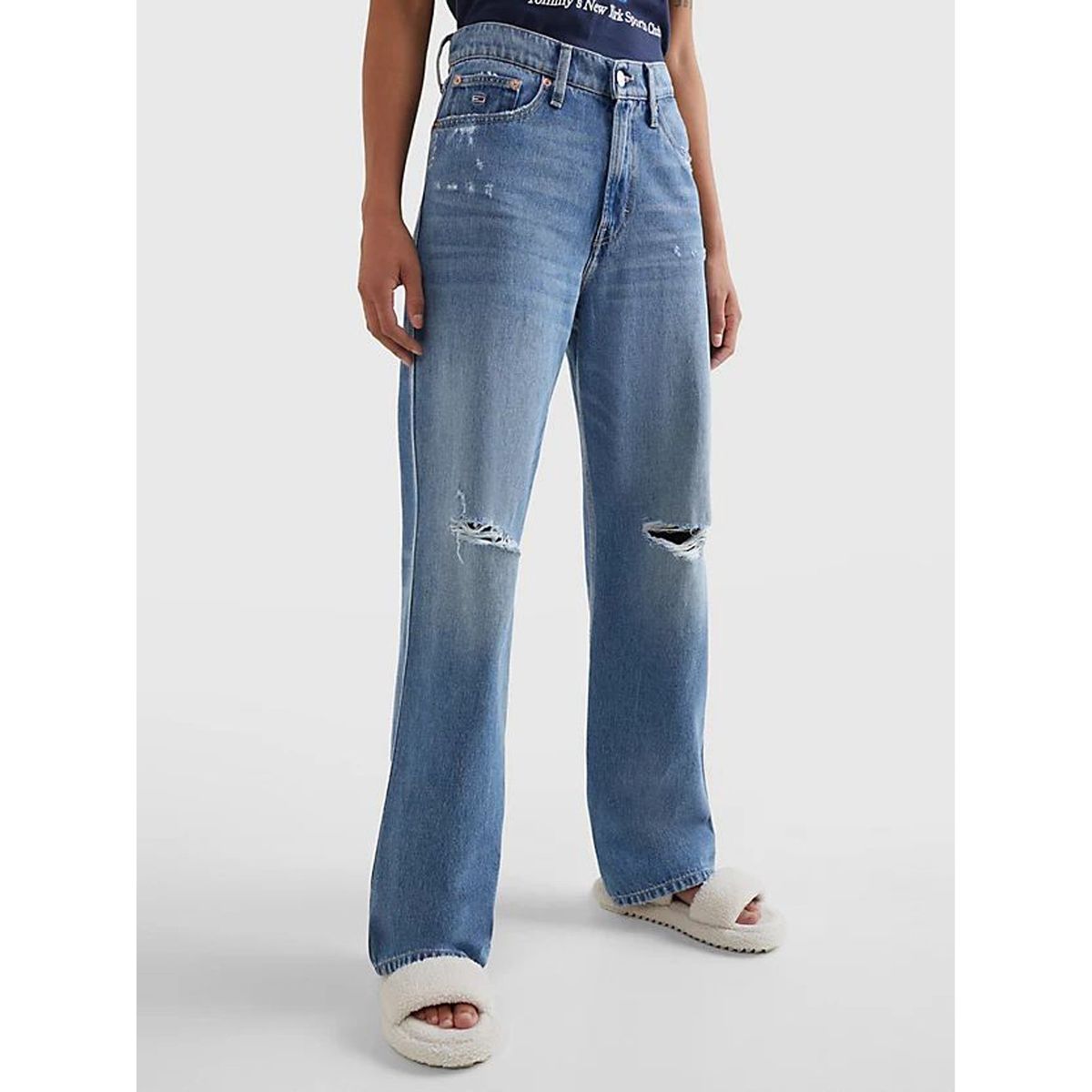 TOMMY HILFIGER - Jeans Betsy Relaxed Talle Medio Azul Mujer