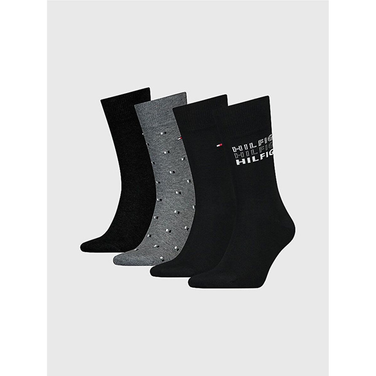 TOMMY HILFIGER - Pack De 4 Pares De Caltines De Vestir Negro Hombre