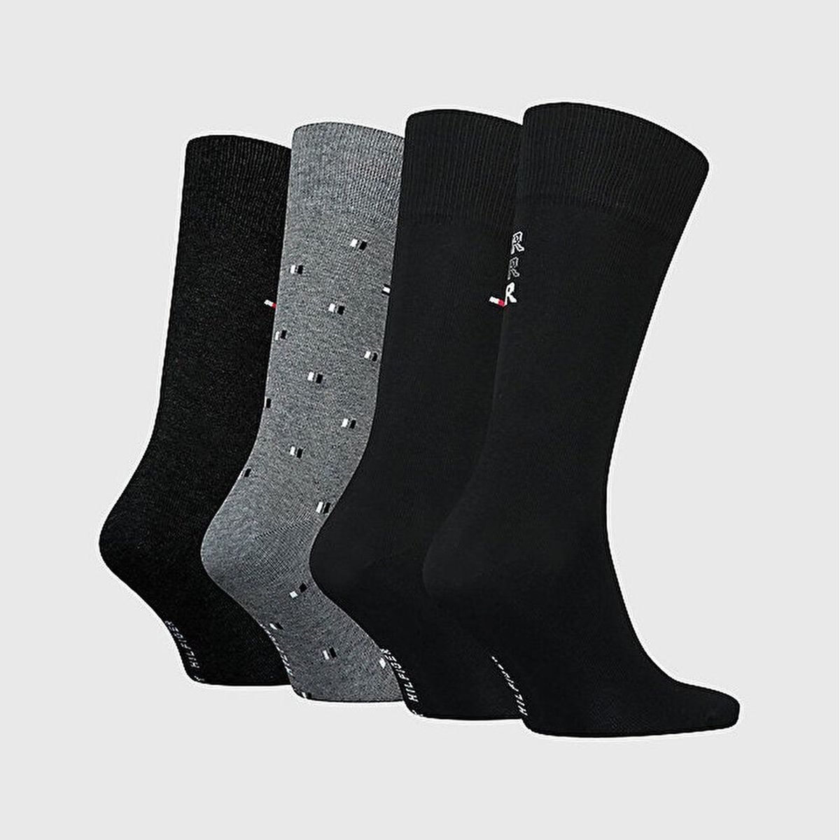 TOMMY HILFIGER - Pack De 4 Pares De Caltines De Vestir Negro Hombre