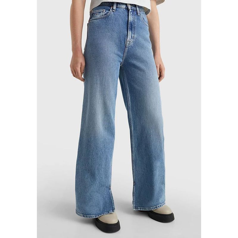 TOMMY HILFIGER - Jeans De Talle Alto Y Pernera Ancha Azul Mujer