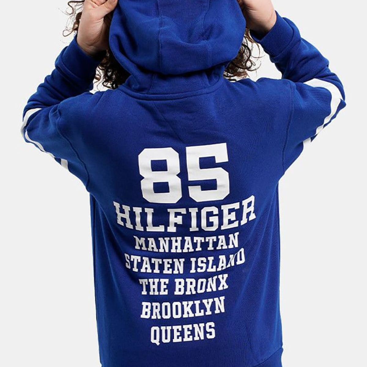 TOMMY HILFIGER - Polerón Hoodie College Con Cierre Azul Niño