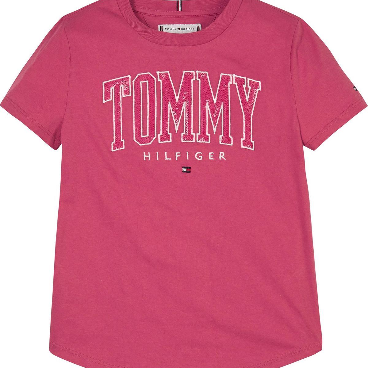 TOMMY HILFIGER - Polera Big Logo Rosa Niña