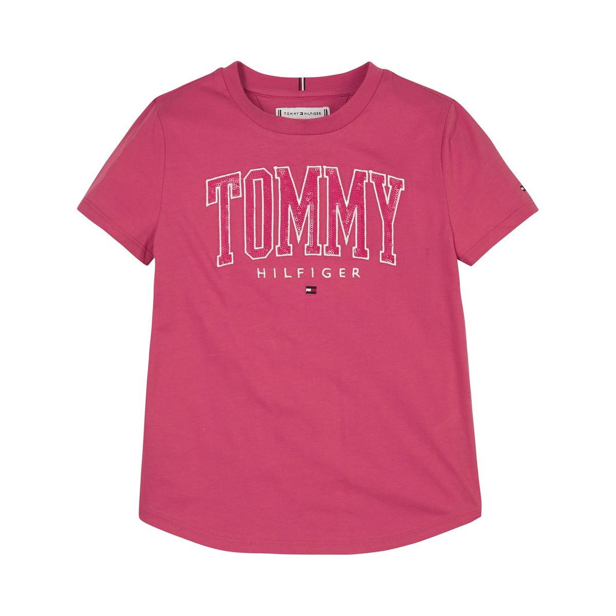 TOMMY HILFIGER - Polera Big Logo Rosa Niña