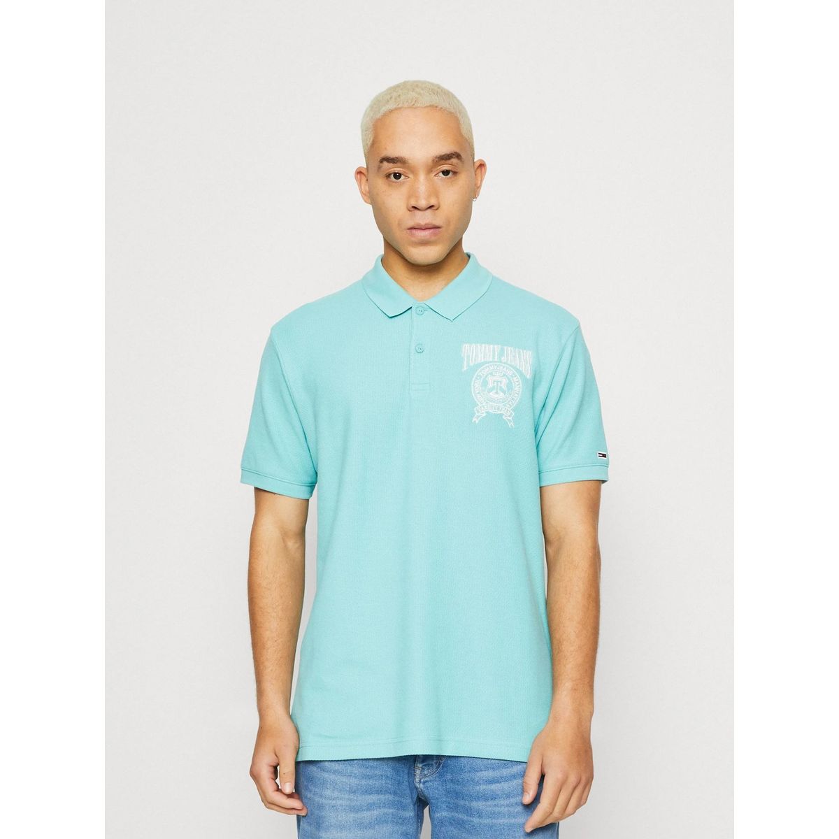 TOMMY HILFIGER - Polo Relaxed Varsity Con Logo Verde Hombre