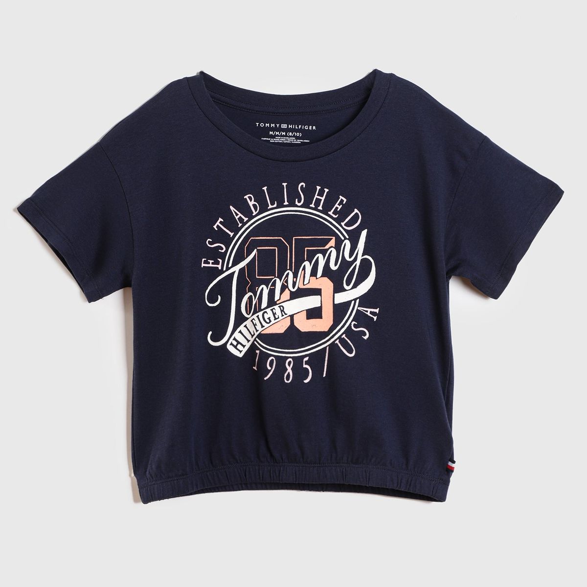 TOMMY HILFIGER - Polera Logo 1985 Usa Azul Niña