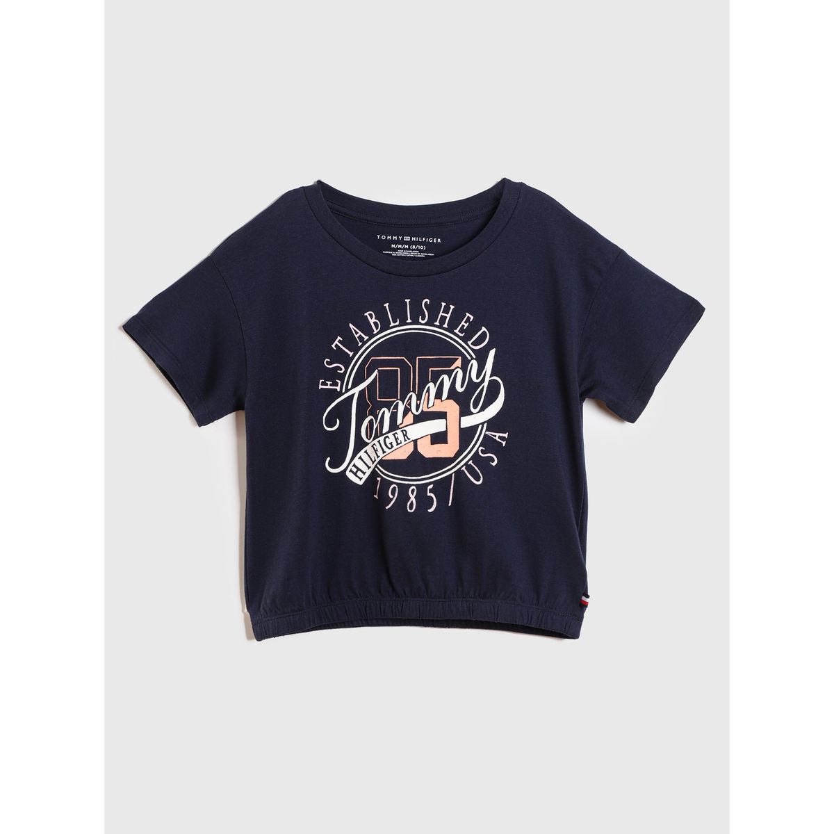 TOMMY HILFIGER - Polera Logo 1985 Usa Azul Niña